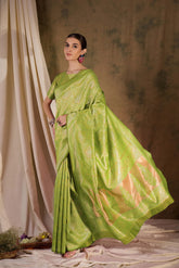 Womens Fashion Ethnic Pista Green Color Sarees-MLSHWSA1368PSG0ONE